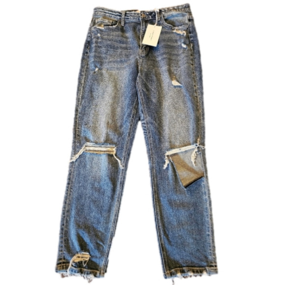 Flying Monkey Light/Medium Wash High Rise Boyfriend Straight Leg Jeans Size 30 - Picture 2 of 16